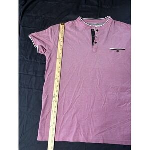 Scott James Mauve Woven Cotton Button-Up Shirt Short Sleeve XL Men